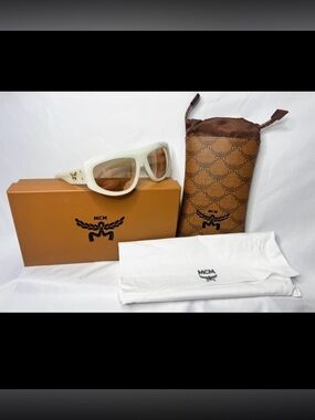 MCM Men’s Cream Frame Sunglasses with Brown Lenses NEW!!